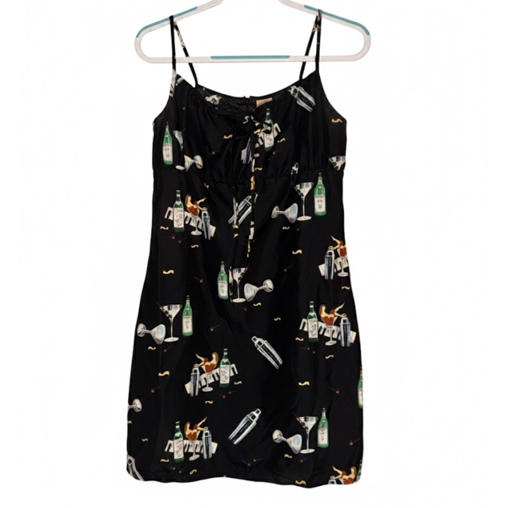 Coconut Pier Black Martinis 🍸 Punup Girls Graphic Dress- Size XL